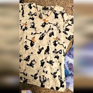 Women's Cartoon Print Top Xl Scrub